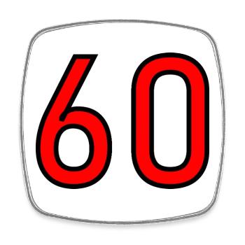 60. 60 JAHRE. 60-JÄHRIGES JUBILÄUM. 60. GEBURTSTAG. - Viereckiger Kühlschrankmagnet - Weiß - Vorne