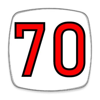 70. 70 YEARS. 70th ANNIVERSARY. 70 YEARS ANNIVERSARY. - Square fridge magnet - white - Front
