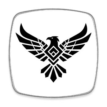 Adler - Viereckiger Kühlschrankmagnet - Weiß - Vorne