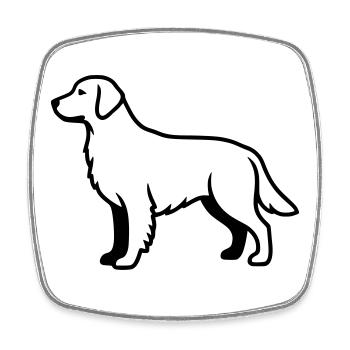 Résumé du chien labrador retriever - Magnet carré - blanc - Devant