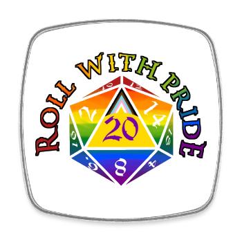 Roll with PRIDE! - Square fridge magnet - white - Front