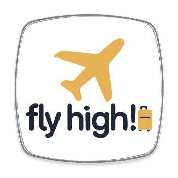 Fly High Travel Icon Tee - Square fridge magnet - white - Front