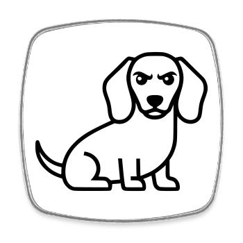 Bad Dachshund Dachshund Outline - Square fridge magnet - white - Front