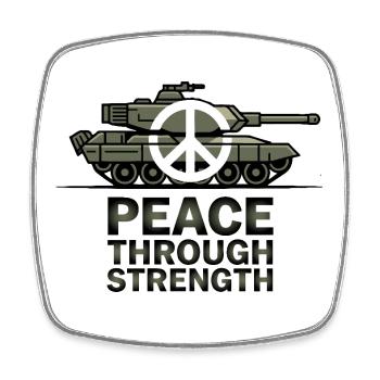 Peace Over Tanks Emblem - Square fridge magnet - white - Front