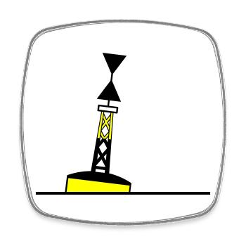 Tonne - Boje Nordsee Segeln Ostsee Maritim - Viereckiger Kühlschrankmagnet - Weiß - Vorne