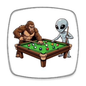 Billiards Professional Design – Snooker & Pool Billiards - Square fridge magnet - white - Front