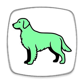 Labrador Retriever Silhouette - Square fridge magnet - white - Front