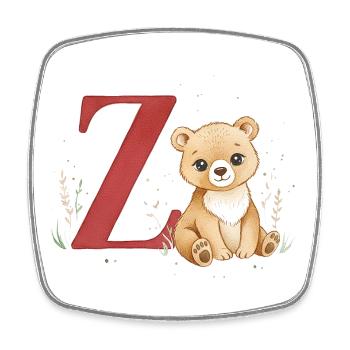 Z-Bear: Big Z with Bear - Square fridge magnet - white - Front