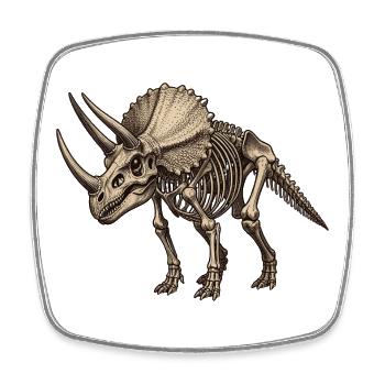 Skeleton Triceratops Illustration - Square fridge magnet - white - Front