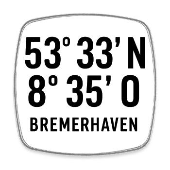 Bremerhaven Koordinaten  - Viereckiger Kühlschrankmagnet - Weiß - Vorne