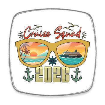 Cruise Squad Familienurlaub Kreuzfahrt - Viereckiger Kühlschrankmagnet - Weiß - Vorne