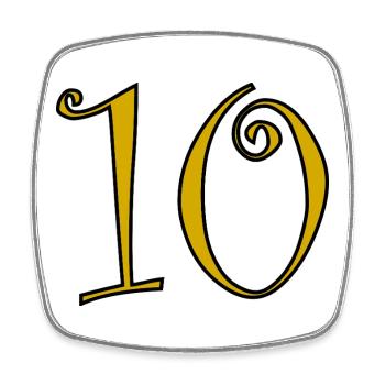 10. 10 ANS. 10e ANNIVERSAIRE. ANNIVERSAIRE 10 ANS. - Magnet carré - blanc - Devant
