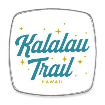 Kalalau Trail Hawaii Schrift und Sterne - Viereckiger Kühlschrankmagnet - Weiß - Vorne