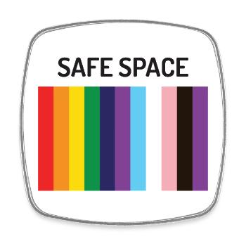 LBGTQIA+ Safe Space Pride Month Aufkleber - Viereckiger Kühlschrankmagnet - Weiß - Vorne