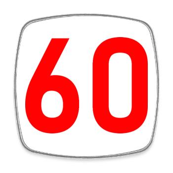 60. 60 JAHRE. 60-JÄHRIGES JUBILÄUM. 60. GEBURTSTAG. - Viereckiger Kühlschrankmagnet - Weiß - Vorne