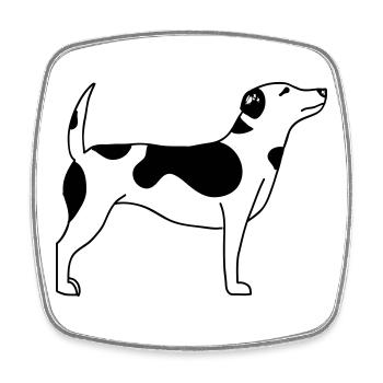 Chien - Magnet carré - blanc - Devant