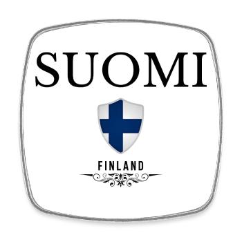 Flagge von Finnland, finnischer Stolz - Viereckiger Kühlschrankmagnet - Weiß - Vorne