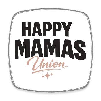 Happy Mamas Union Schriftzug für starke Mamas - Viereckiger Kühlschrankmagnet - Weiß - Vorne