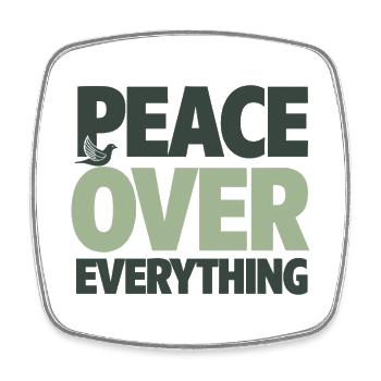 Peace Over Everything Spiritual Serenity - Square fridge magnet - white - Front