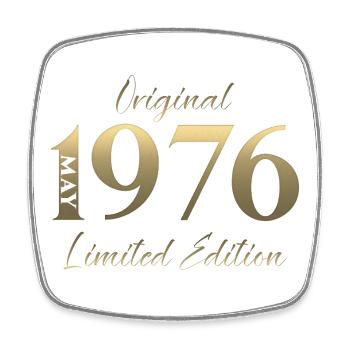 50th Birthday Gift Husband Original May 1976 - Square fridge magnet - white - Front