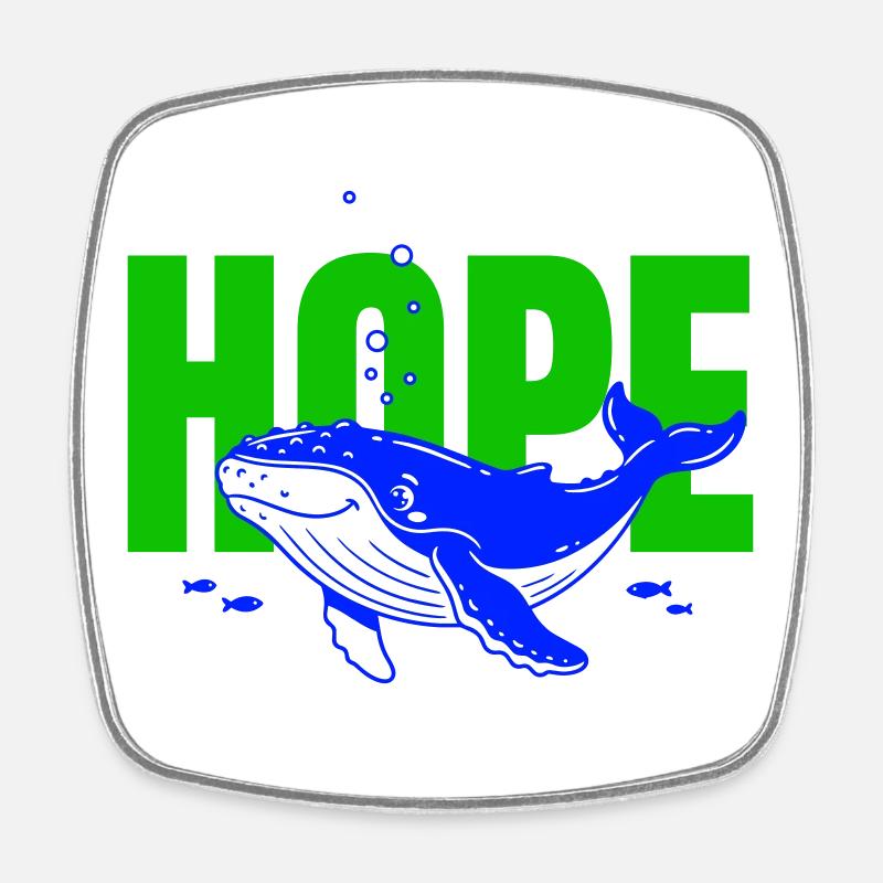Whale Hope dans la mer Baltique - Magnet carré - blanc