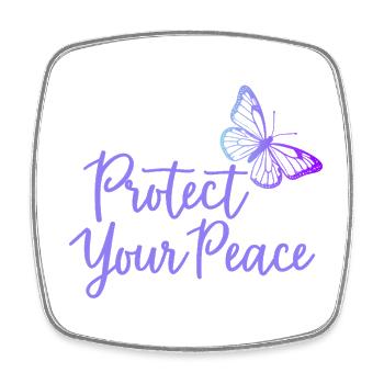 Protect Your Peace Schmetterling Innere Ruhe - Viereckiger Kühlschrankmagnet - Weiß - Vorne