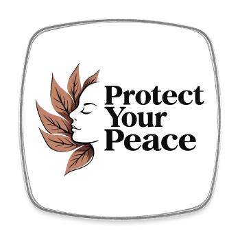 Protect Your Peace Achtsamkeit und Ruhe - Viereckiger Kühlschrankmagnet - Weiß - Vorne