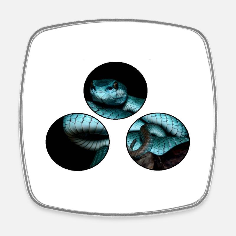 Snake in the t-shirt - Square fridge magnet - white