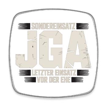  Sondereinsatz JGA – Letzter Einsatz vor der Ehe - Viereckiger Kühlschrankmagnet - Weiß - Vorne