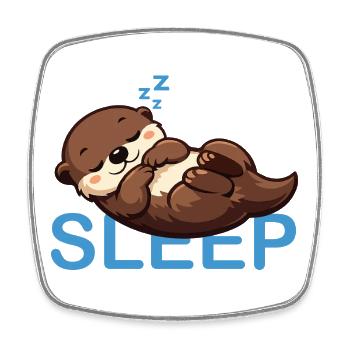 Schlafender Otter Sleep Cartoon Niedlich - Viereckiger Kühlschrankmagnet - Weiß - Vorne
