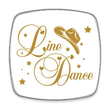 Line Dance - Viereckiger Kühlschrankmagnet - Weiß - Vorne