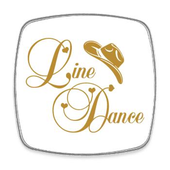Line Dance Golden Logo - Square fridge magnet - white - Front