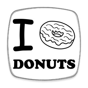 i love donuts - Square fridge magnet - white - Front