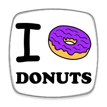 i love donuts - Square fridge magnet - white - Front
