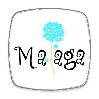 Malaga Biznaga - Magnet carré - blanc - Devant