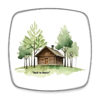 Retour aux bases : une cabane en forêt - Magnet carré - blanc - Devant