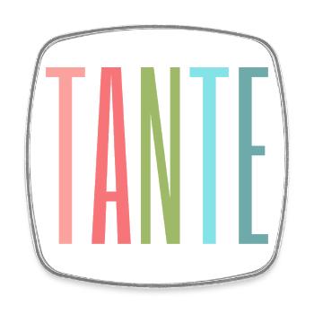 Tante Design Bunt – Persönliches Geschenk für Tant - Viereckiger Kühlschrankmagnet - Weiß - Vorne