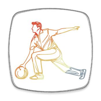 Vintage Bowler Drawing - Square fridge magnet - white - Front
