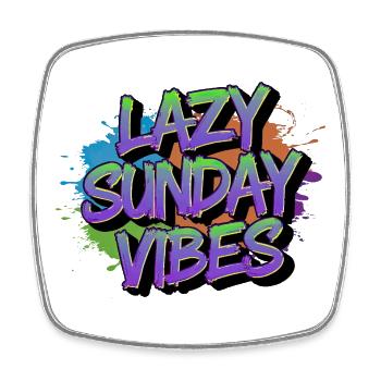 Lazy Sunday Vibes Graffiti - Square fridge magnet - white - Front