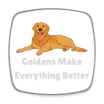 Golden Retrievers Make Everything Better - Square fridge magnet - white - Front