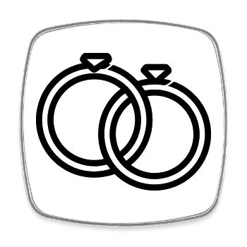 Wedding rings - Square fridge magnet - white - Front