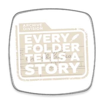 Every Folder Tells a Story - Square fridge magnet - white - Front