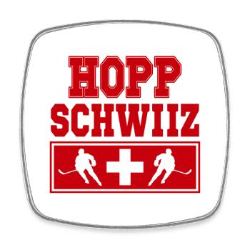 Hopp Schwiiz Eishockey Fan Schweiz Stolz - Viereckiger Kühlschrankmagnet - Weiß - Vorne