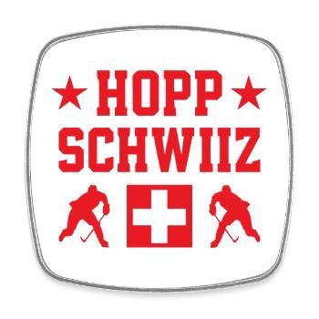 Hopp Schwiiz Eishockey Nationalstolz Fans - Viereckiger Kühlschrankmagnet - Weiß - Vorne