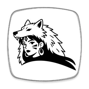 amazone vrouw - Square fridge magnet - white - Front