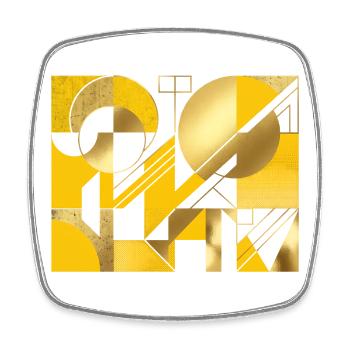 Crazy Gold House - Square fridge magnet - white - Front