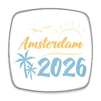 Amsterdam 2026 - Square fridge magnet - white - Front
