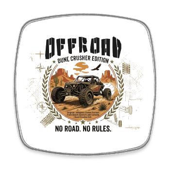 Offroad Desert Adventure No Road No Rules - Square fridge magnet - white - Front