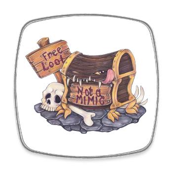 Definitely Not A Mimic RPG Roleplaying Fantasy - Square fridge magnet - white - Front