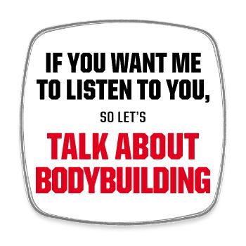 Talk About Bodybuilding Funny Gym Motivation Quote - Viereckiger Kühlschrankmagnet - Weiß - Vorne